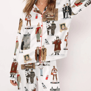 Christmas Movie Silky Satin Pajama Set For Women