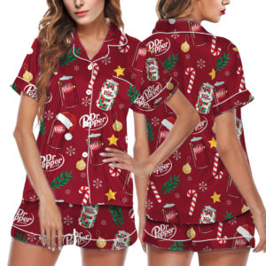 Christmas Season Satin Pajamas Set For Women