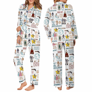 Hamilton Musical Satin Pajamas Set For Women