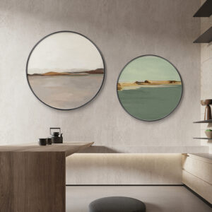 Nordic Minimalism Block Posters Round Interior Paintings Set