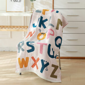 70x140CM Alphabet Pattern Cotton Quick Dry Large Bath Towel