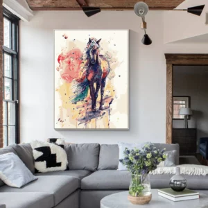 Colorful Horse Animal Acrylic Painting On Canvas Large Wall Art
