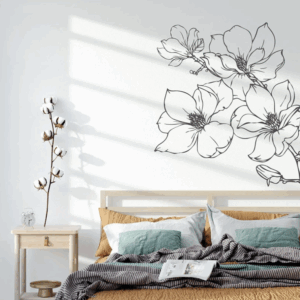 Beauty Flower Plant Wall Decal Bathroom Bedroom Nature Flora Tree Wall Sticker