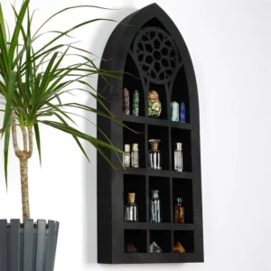 Black Crystal Shelf Gothic Decoration Wall Stand