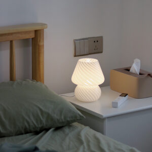 Vintage Creative Glass Mushroom Table Lamps For Bedroom
