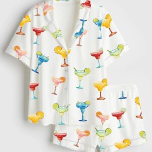 Women’s Drink Margaritas Satin Pajama Set