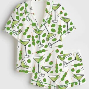 Women's Martini Satin Pajama Set For Women