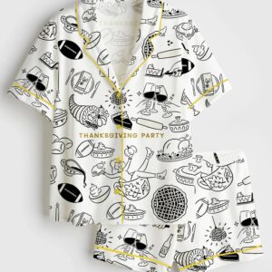 Women’s Thanks Giving Party Satin Pajama Set