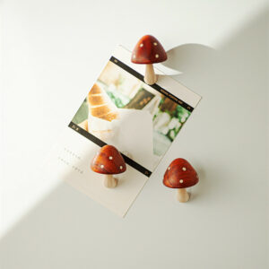 Wooden Mushroom Cloud Fridge Magnet Refrigerator Sticker