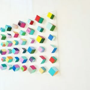 Wood Wall Art, Wall Hanging. Colorful Home Decor